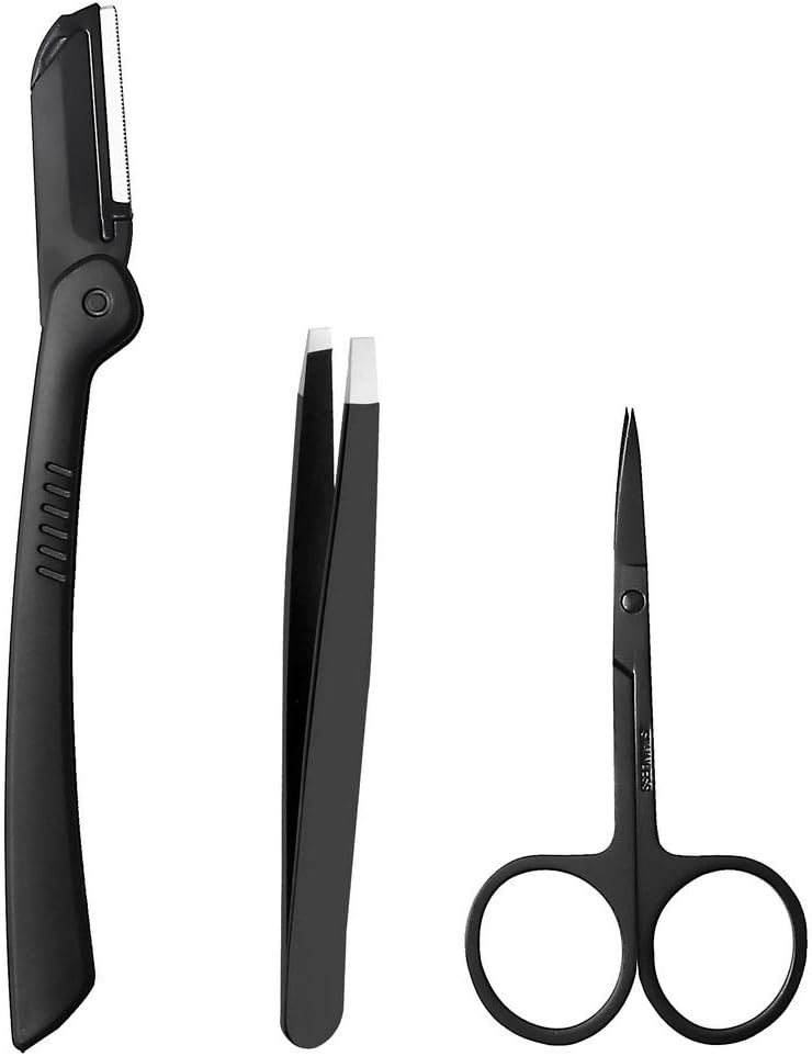Haokey Eyebrow Grooming Kit, Stainless Steel Eyebrow Shaping Tool Set