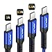 JSAUX USB C to USB C Cable, 3-Pack [6.6ft+3.3ft+1ft ] Type C Fast Charging Cord Compatible with Samsung Galaxy S21 S21+ S21 Ultra S20 Plus S20+ Note 20 10, Google Pixel 6 5 4 3 2 XL-Blue