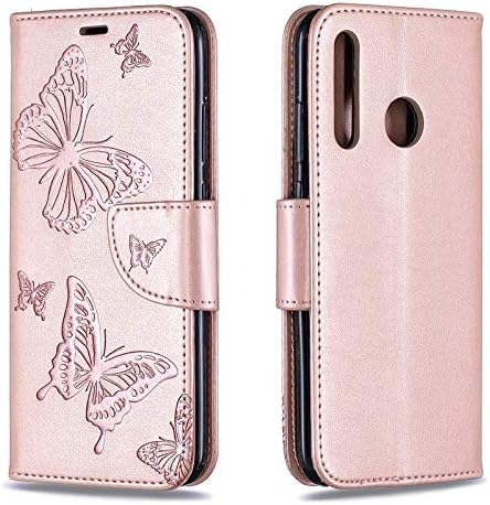 Gmsh- for Huawei Honor 10i Cover Case, 3D Butterfly Embossment Leather Case, Horizontal Folio Wallet Case with Card Holder & Big Magnetic Clasp for Huawei Honor 10i (Color : Pink)