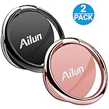 AILUN Phone Ring Stand Holder[2 Pack] Universal 360° Rotation Cellphone Finger Kickstand Grip Compatible iPhone X/Xs/XR/Xs Max/8/7/6/6s Plus,Galaxy S9/S9+,s8/s8+ S7/S7 Edge,Note 8 9[Rosegold Black]