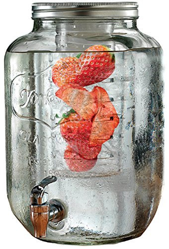 Circleware-Sun-Tea-Mason-Jar-Beverage-Dispenser-with-Fruit-Infuser-Ice-Insert-and-Metal-Lid-Entertainment-Glassware-Water-Pitcher-for-Juice-Beer-Cold-Drinks-Huge-2-Gallon-Yorkshire