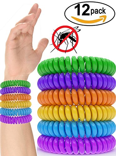 12 Pack Mosquito Repellent Bracelet Band - [320Hrs of Protection] Pest Control Insect Bug Repeller - Natural Indoor / Outdoor Insects - Best Products with NO Spray for Men, Women, Kids, Children