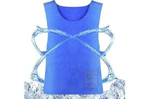 E-Greetshopping Summer Ice Cooling Vest for Men Women,Reusable Adjustable Cold Vest Fabric Sport Cool Vest Body Ice Vest for Cycling,Running Outdoor Sports Cool Vest in Hot Weather