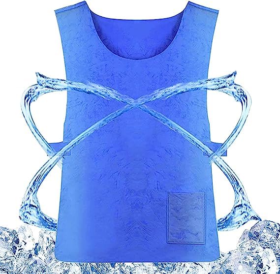 Photo 1 of E-Greetshopping Summer Ice Cooling Vest for Men Women,Reusable Adjustable Cold Vest Fabric Sport Cool Vest Body Ice Vest for Cycling,Running Outdoor Sports Cool Vest in Hot Weather