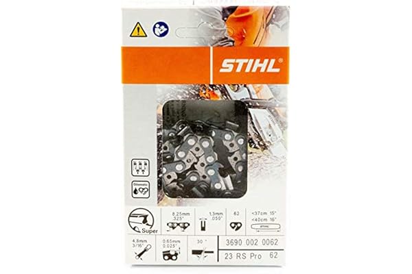 Stihl Rapid Super Pro Chainsaw Chain 23RSP62E 16 Inch Bar 0.325 Inch Pitch 62 Drive Links 3690 002 0062