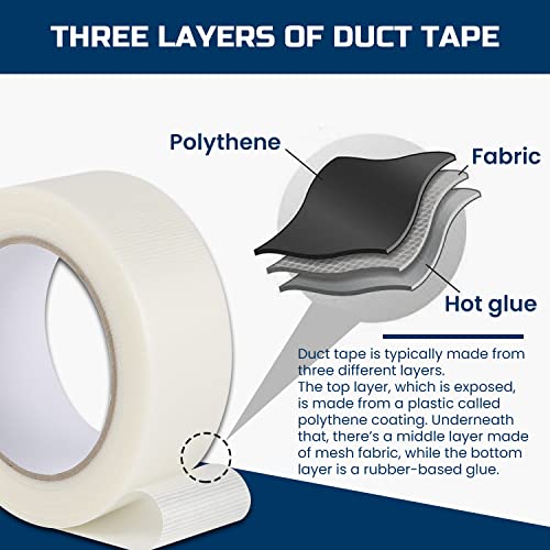 Lichamp Clear Duct Tape Heavy Duty, Waterproof Duct Tape Bulk 10 Multi