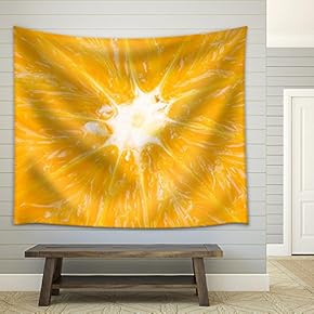 Close Up Orange Fruit Background - Fabric Wall Tapestry Home Decor - 51x60 inches