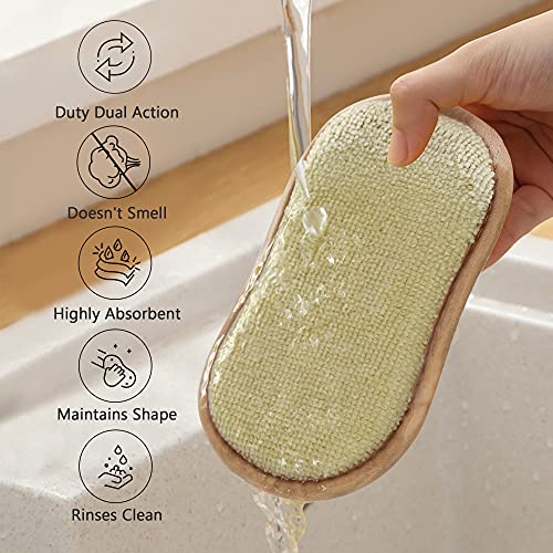 Bear family Multipurpose Kitchen Scrub Sponges 6 Pack, Heavy Duty
