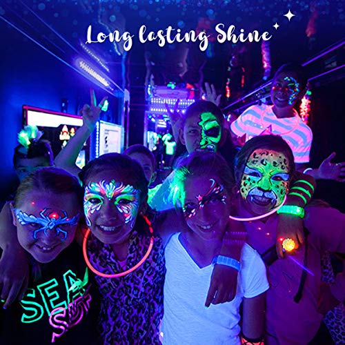 UV Face Paint- 8pcs x 28g UV Face and Body Paint Set, Luminous Body Painting, UV Glow Fluorescent Colors Body Paint Set Neon Liquid Face Paint, Perfect for Carnival, Party, Halloween - Thumbnail 2