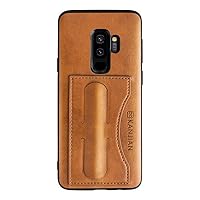 Samsung Galaxy S9+ Case, Wonstart Full-Body Rugged Muti-Function Case, Slim Heavy Duty Protection Case with Hidden Stand & Card Bag, for Samsung Galaxy S9+ (2018) Only (Brown)