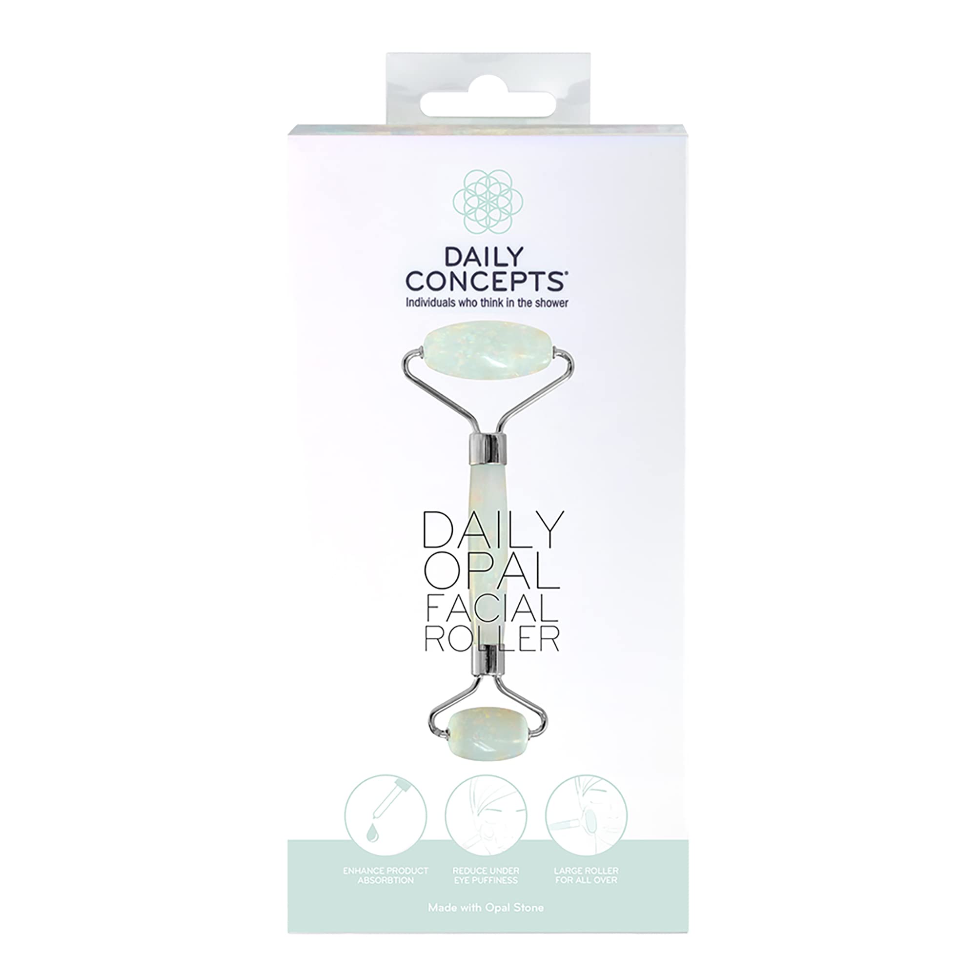 Daily Concepts Daily Opal Facial Roller Helps Flush Lymphatic System, Increase Circulation, Reduce Puffiness and Spread Positivity, Vegan 150g
