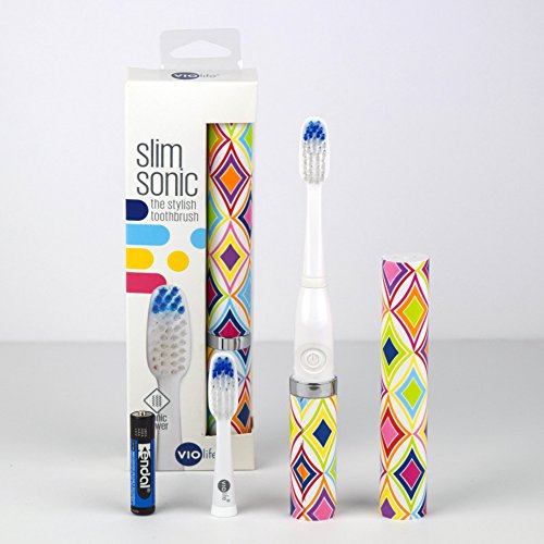 Slim Sonic Electric Toothbrush - # VSS152 Crawford by Violife for Unisex - 3 Pc Set Toothbrush, Additional Brush Head, AAA Battery - Thumbnail 2