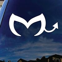 SoCoolDesign Car Parody Evil M Car Window Vinyl Decal Sticker 6" Wide (White)