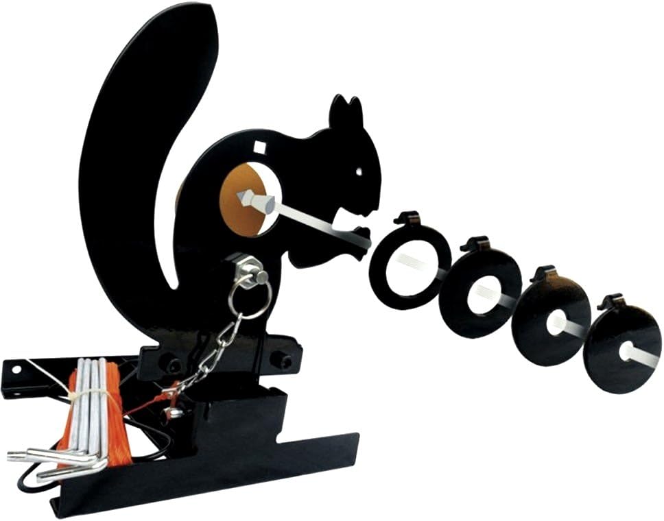 WINGS Air Gun Target Silhouette Squirrel Knockdown Field Target with 4 Kill-Zone Reducers & Reset String,Air Gun Resetting Target
