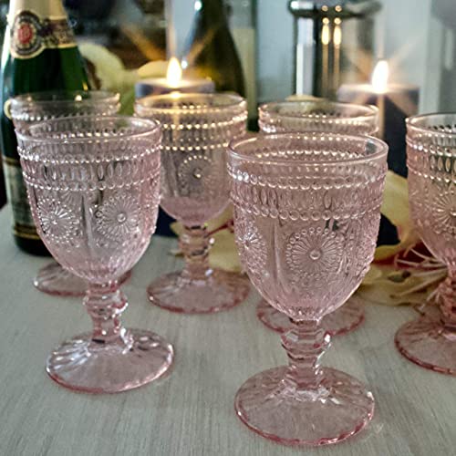 Pink Wine Glasses Set Of 6 Pink Goblets The Perfect Pink Stemware For Bridesmaid Glassware