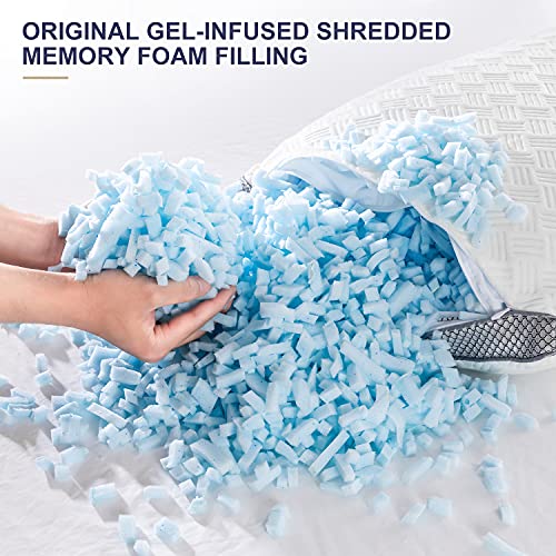 BedStory Shredded Memory Foam Bed Pillows King Size Set of 2 Firm