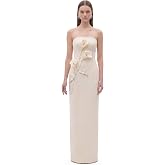 JW PEI Women's Floral Appliqu&eacute; Strapless Dress