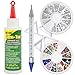 Beacon Gem Tac Permanent Adhesive Jewelry Glue Bundle, 4-Ounce Gem-Tac, Pixiss Jewel Picker Setter Tool, Gem Wheels Clear and Color Rhinestone, Triangle Bead Trays Wax Pencil Applicator Application Ki