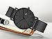 Vigor Rigger Unisex Ultra Thin Unique Men Quartz Watch Black Analog Dial with Date Display Metal Case Milanese Mesh Band (black)