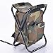 HANERDUN 3 in 1 Backpack Stool Cooler Chair, Foldable Camping Fishing Stool, Portable Backpack Chair for Outdoor Hiking Walking,Camouflage