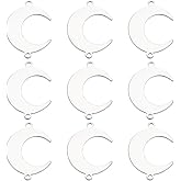 SUNNYCLUE 1 Box 60Pcs Moon Link Charm Stainless Steel Connector Charms Small Silver Laser Cut Connectors Crescent Pendants for Jewelry Making Bracelet Earring Christmas Wedding Women Beginners