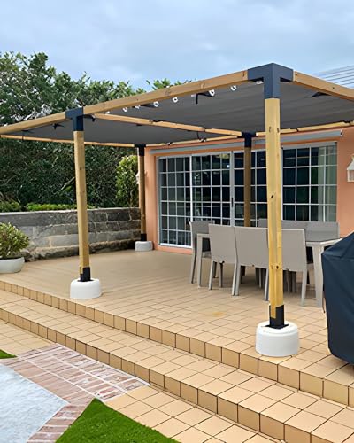 ORIGLE 6x6 Pergola Brackets, 3-Way, 5.6 x 5.6 in Inner, 4 Pack | 2 mm Powder-Coated Steel Corner Connectors with Screws for DIY Gazebos, Patio Covers, Log Cabins and Courtyards