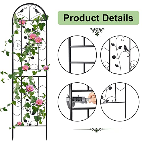 medla Metal Garden Trellis Panels: 2 Pack 187.5 cm Tall Plant Climbing Fencing Screening Barrier Outdoor Lawn Edging Border for Climbing Plants Potted Vines Vegetables Flowers Backyard Patio