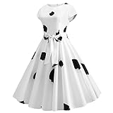 Women's 1950s Vintage Tie Knot Waist Polka Dot Prom