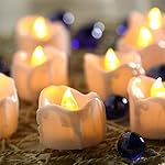 12 Packs [2 Naissance] Battery Operated Candle LED Unscented Flickering Flameless Tea Lights, Last up to 48 hours, Perfect for Birthday Wedding Party Home Decor [Warm White]