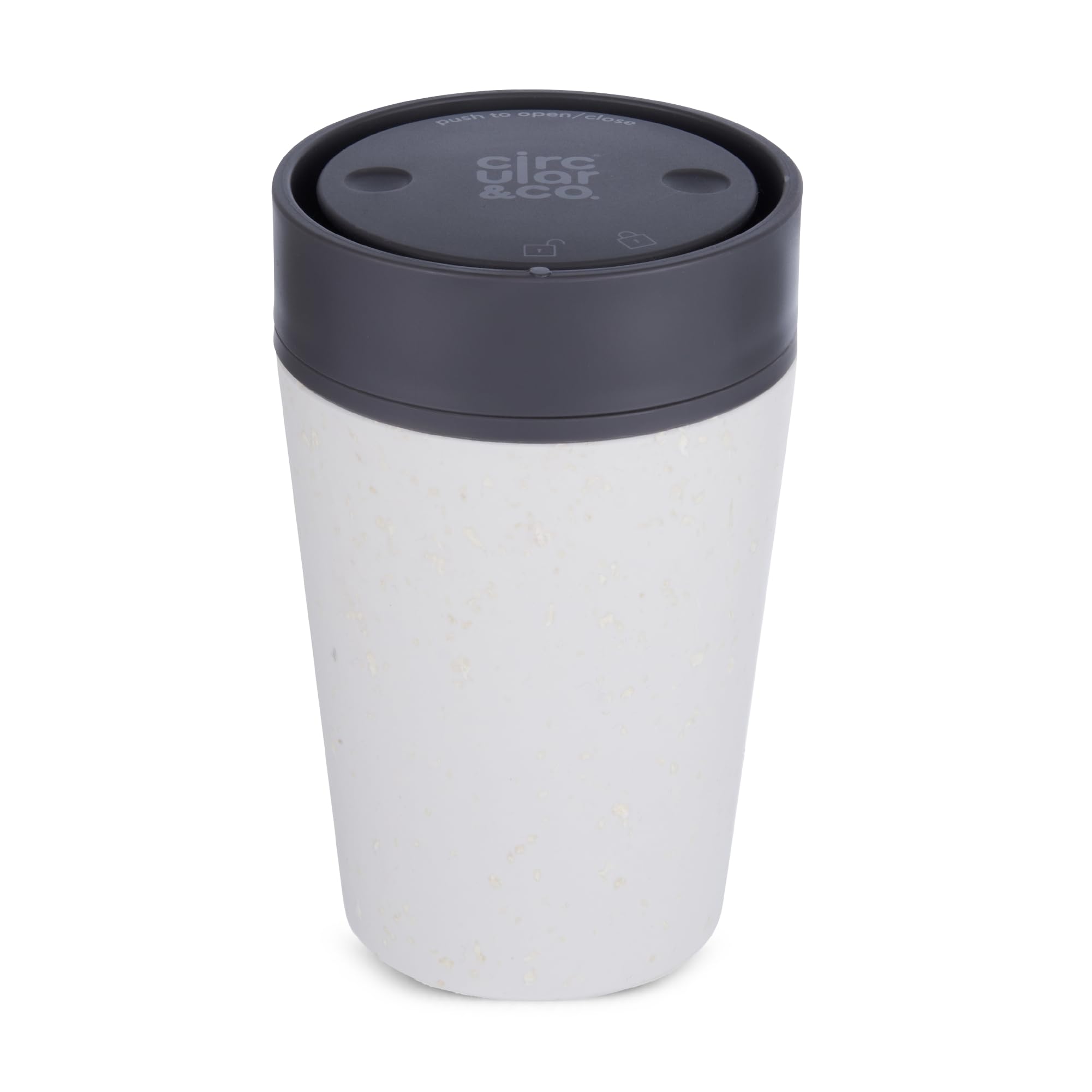 Circular & Co Pre 2026 (Previous Generation) Reusable Coffee Cup - 8oz/227ml - 100% Leakproof & Lockable - Push Top, One Hand Open, 360 Drinking - Recyclable - BPA Free - Dishwasher Safe