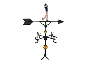 Montague Metal Products 32-Inch Deluxe Weathervane with Color Golfer Ornament