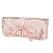 expouch Travel Jewelry Roll Bag Organizer Case Aluminum Metal Mesh Material with Silk Lining (Rose gold)