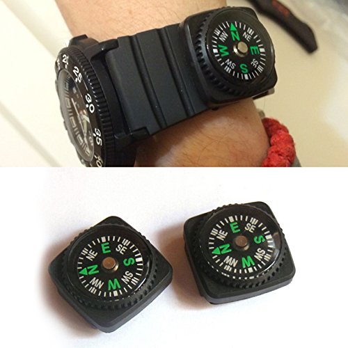 2 Pc Mini Portable Belt Buckle Compass Keychain Travel Emergency Survival Navigation Life Military Important Popular Outdoor Hunting Waterproof Whistle Knife Backpack Geometry Map Guide Tools Kits