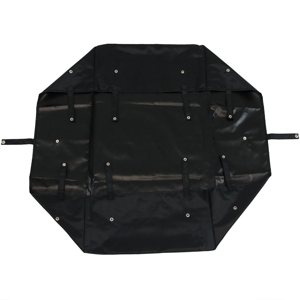 Garden Cart Wheelbarrow Wagon Poly Pull Dump Utility Black Polyester