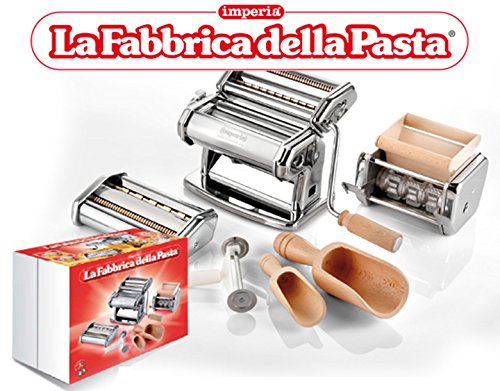 Imperia Pasta Maker Machine- Deluxe 11 Piece Set w Machine, Attachments, Recipes and Accessories