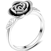 Jude Jewelers Retro Vintage Stainless Steel Rose Flower Style Promise Statement Party Ring