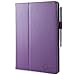 i-BLASON Apple iPad Air/iPad 5 Auto Wake/Sleep Smart Cover Leather Case (Elastic Hand Strap, Multi-Angle, Card Holder) with Bonus Stylus (Multi-Color to Choose from) 3 Year Warranty (Purple)