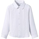 SHINFAN Girls' Long Sleeve Peter Pan Collar Shirt Girls School Uniform Shirts