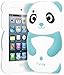 Bastex Soft Gel Silicone Flexible Cute Panda Case for Apple iPod Touch 4, 4g - Sky Baby Blue & White