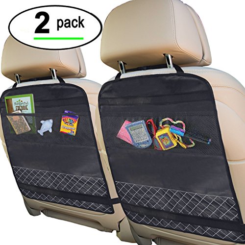 Best Kick Mats with Backseat Organizer Pocket Storage – 100% Waterproof – 2 Pack - Thumbnail 7