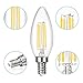Filament Candle LED Bulbs, 40W Equivalent, 4W 4000K Daylight (Neutral White) Chandelier, 470LM, E12 Base Lamp, C32 Torpedo Shape Bullet Top Candelabra Light Bulb, ETL Listed, 6 pack