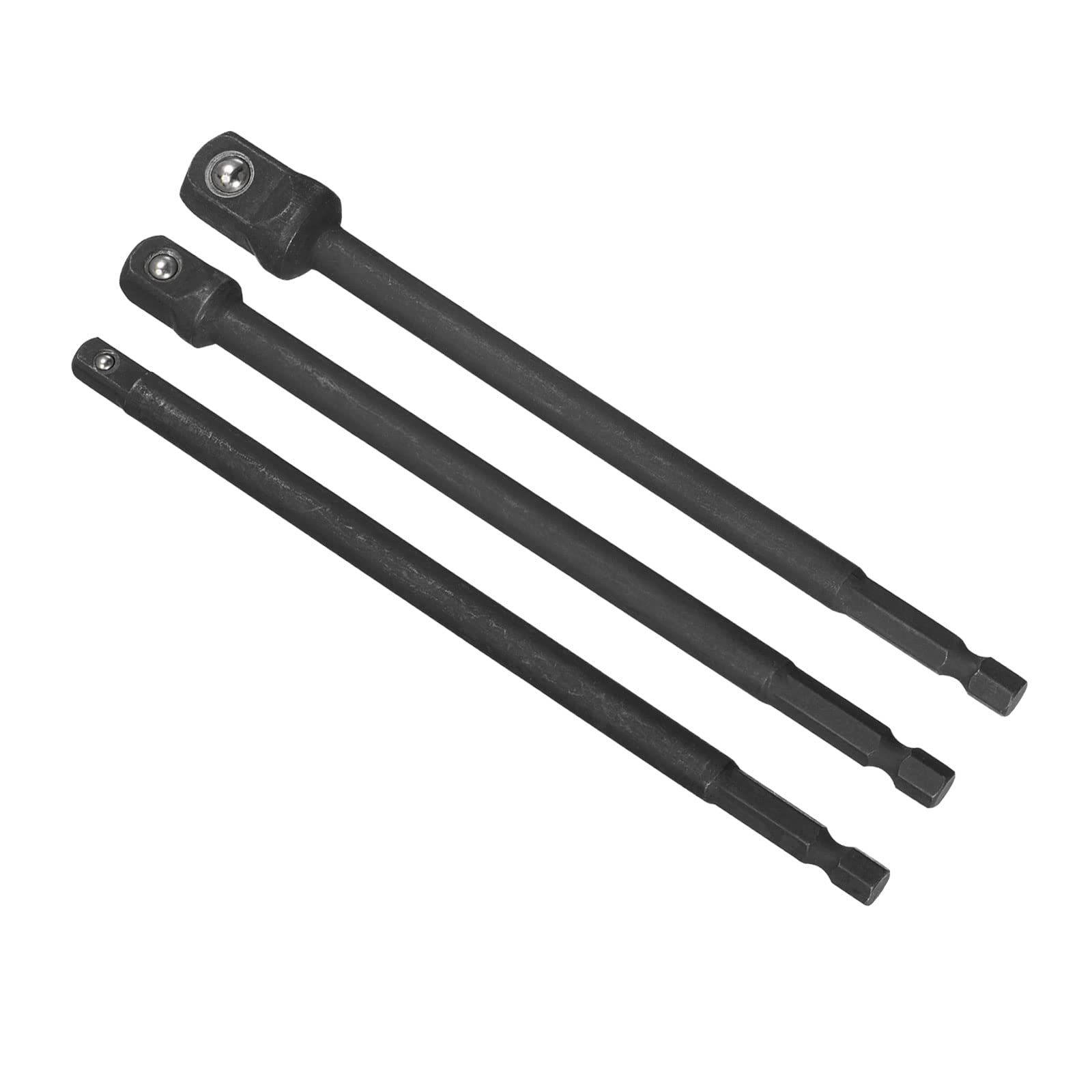 CoCud Impact Grade Socket Adapter Set, 1/4", 3/8" and 1/2" Drive 6" Extension Bit 1/4" Hex Shank - (Applications: for Mechanical Equipment Repair)