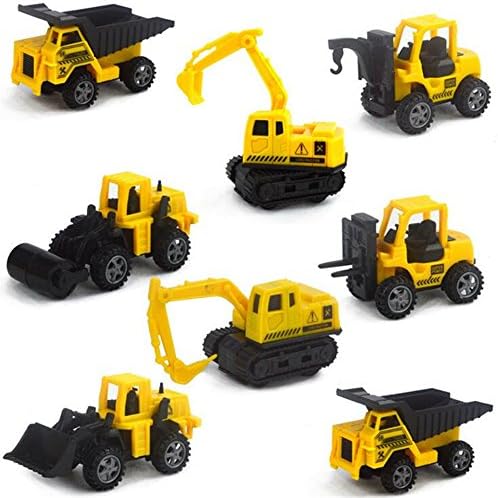 8 PCS/set Inertial Construction Machines Toy. Mini Discast Car Excavator(Digger/Crane/Loader/...)