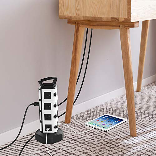 10ft Power Strip Tower JACKYLED Surge Protector Electric Charging