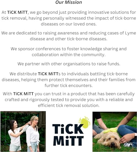 TiCK MiTT Blue Protective Glove for Tick Removal from Pets & Humans - Easy, Gentle, Chemical-Free Tick Handling - Portable & Durable for Outdoor Adventures