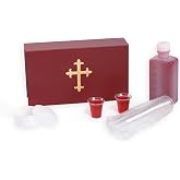 TALPGOD Portable Communion Kit for Travel,Communion Sets for Churches Supplies,Communion Kits for Home Visits Catholic Priests Communion Cups with Hard Case with Bottle for Wine