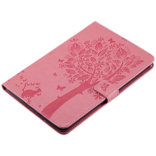 iPad Mini 2 Mini 3 Case, LittleMax(TM) Lightweight PU Leather Flip Stand Embossed Cat & Tree Case Smart Cover with Auto Wake / Sleep for Apple iPad Mini 3/2/1 [One Free Stylus Pen]-#2 Pink - Thumbnail 4