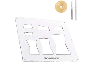 POWERTEC 71869 Router Bits Solid Brass Inlay Kit w/Butterfly Template 7 in 1 Decorative Bowtie