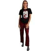 Bioworld Harley Quinn Adult Juniors Sleepwear Set with Short Sleeve Tee and Sleep Pants