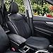 Leader Accessories Faux Leather Sideless Seat Covers for Car Truck SUV 2 Front Seats Black with Headrest Covers